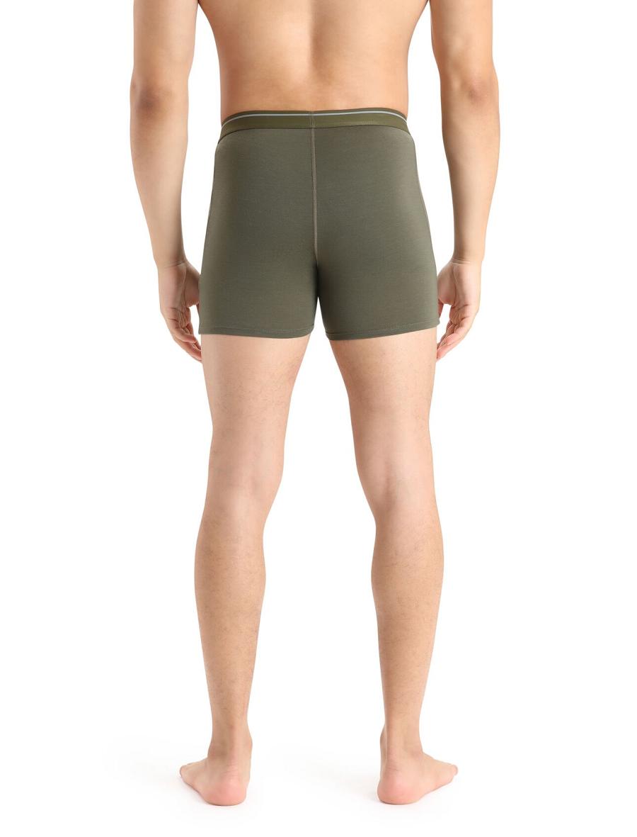 Sous Vêtement Icebreaker Merino Anatomica Boxers Homme Vert Olive | FR 1313EBCX